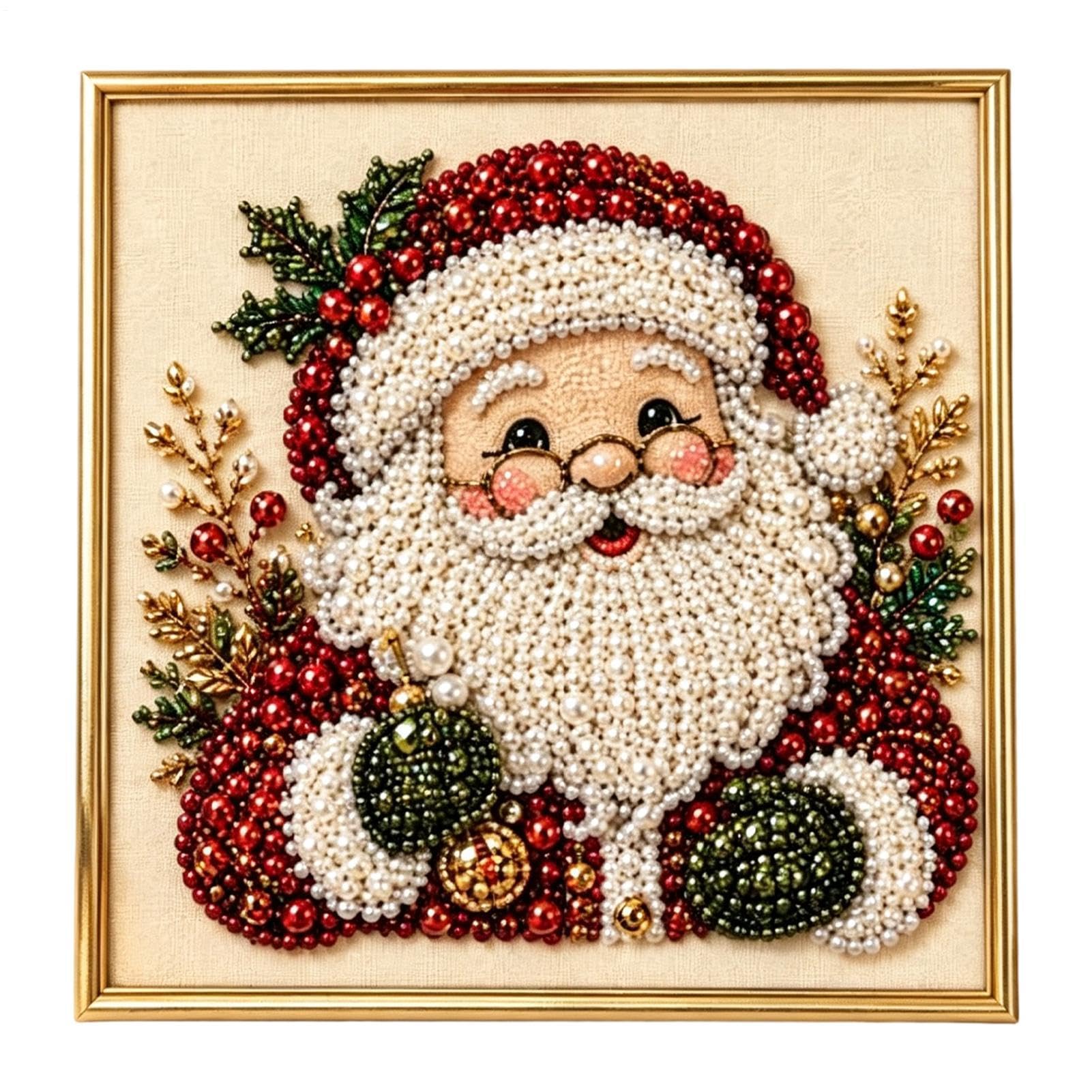 5D Christmas Pearl Beads Art, with Stocking Santa Festive Tree