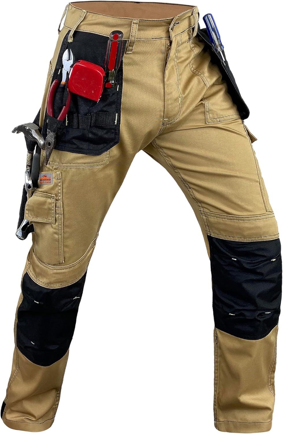 Notus Men’s Construction Tactical Carpenter Multi-Pockets Cordura Knee and Holster Pockets Reinforced Work Pants