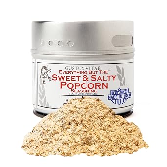 Everything But The Sweet & Salty Popcorn Seasoning | Hand Crafted | All Natural | Non GMO | 3oz | Gourmet Spice Mix | Small Batch | Artisanal Rub | Seasoning Blend | GLP-1 Friendly | Sustainably Sourced | Magnetic Tin | Made in USA | Gustus Vitae