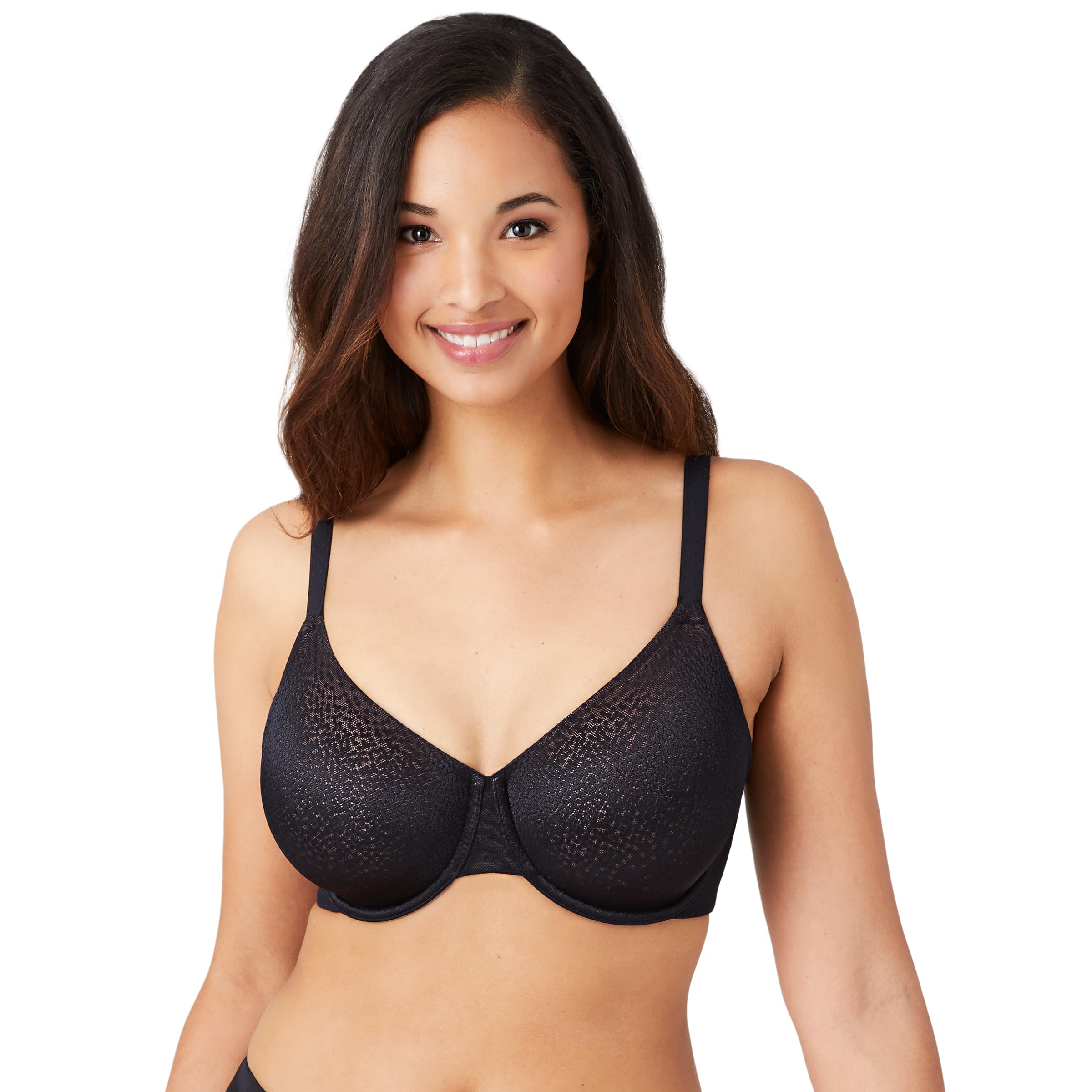 Wacoal Women's Back Appeal Underwire Bra Full Coverage, Opaque, Black, 34D