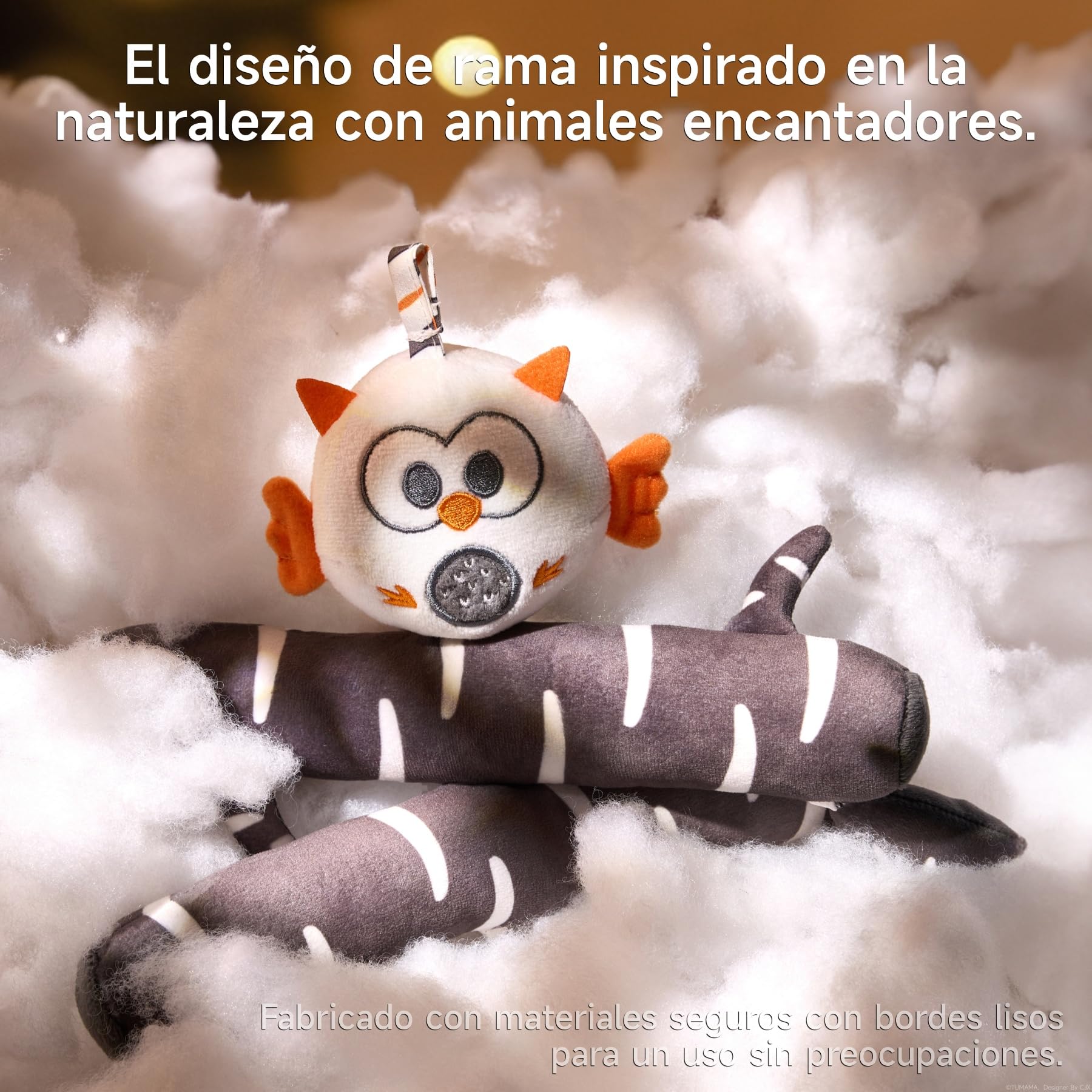 TUMAMA Movil Cuna Bebe, Juguete de Cuna moviles bebes, 3 en 1 con Desmontable Colgante, Luz Nocturna de Proyección, Música y Ruido Blanco, Juguetes sensoriales de Kinderwagen para 0 2 3 6 Meses