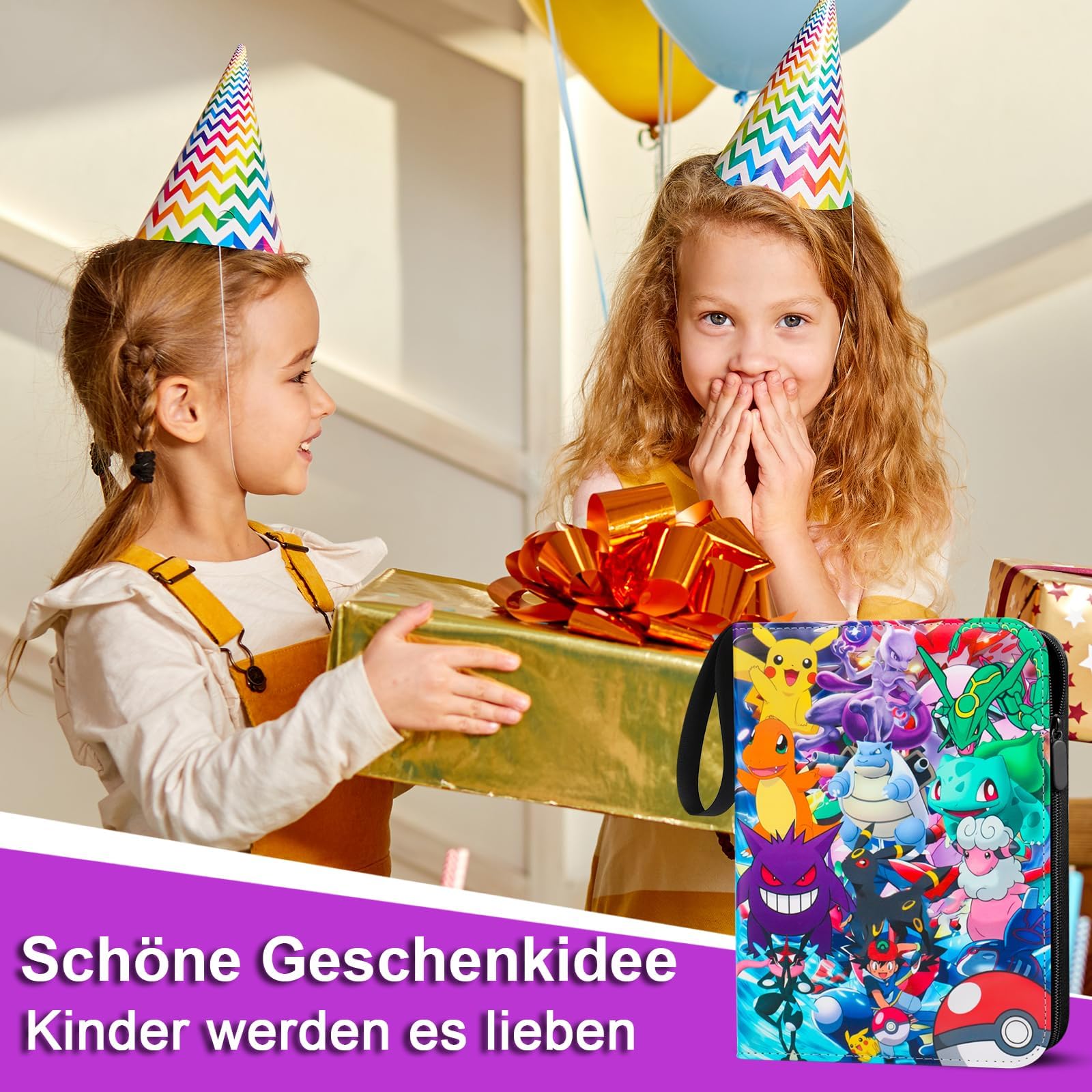 Sammelkarten Album für pokemon Karten,900 Karten Kapazität Karten Sammelalbum,PU Tragbar Wasserdicht Karten Sammelhalter Heft Ordner Buch,50 Pcs Seite - 5