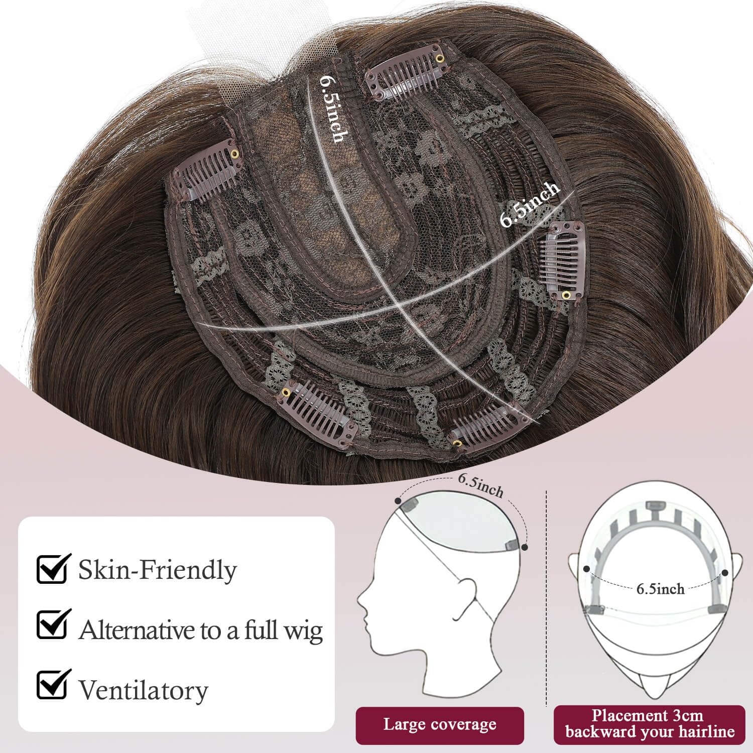 Ms Taj haarteile für dünnes haar,45cm Ombre Blonde with Dark Root haartopper echthaar natürlich geschichtet Clip-in-Haarteil für mehr Haarvolumen synthetische Haa Haarteil