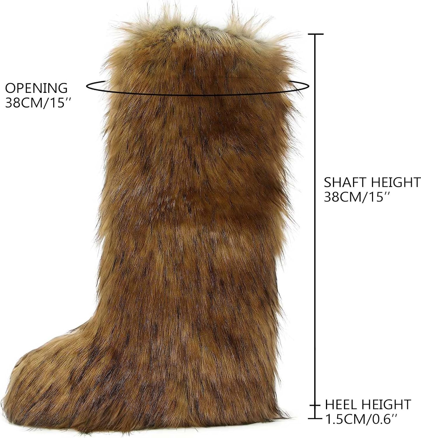 Faux Fur Boots for Women Fuzzy Fluffy Furry Boots Winter Snow Boot Tall Cute Comfort Warm Shoes Soft Wide Calf Knee High Boot - Image 4