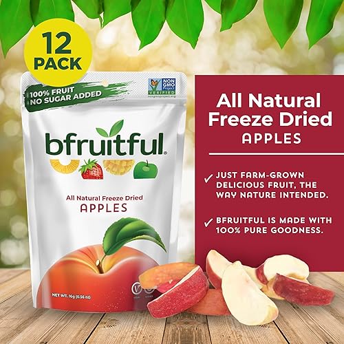 Miniatura 2 de bfruitful Manzanas liofilizadas, naturales, 100% saludables y deliciosas manzanas frescas, sin azúcar añadido, verificado sin OMG, sin gluten