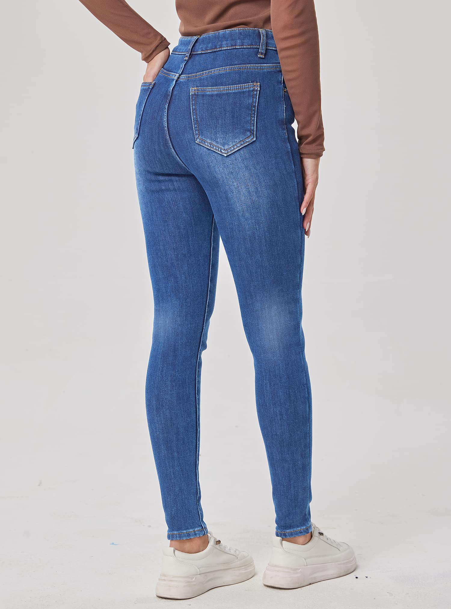 Fakanhui Damen Fleece Gef¨¹ttert Winter Thermo Jeans Hosen Warm Jeans Denim Skinny Jeanshosen