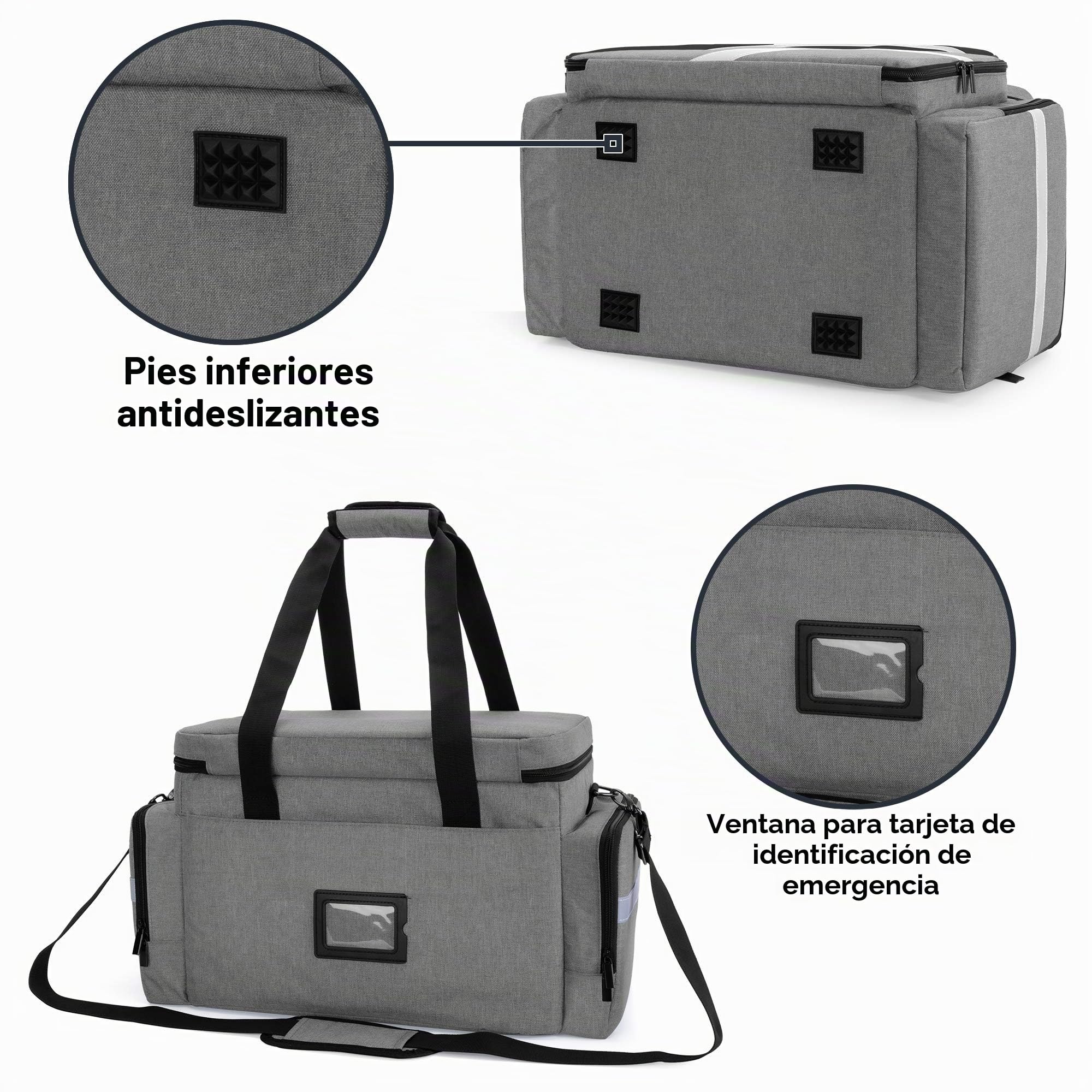 Trunab Bolsa de Emergencia Vacía, Bolsa de Enfermería Bolsa de Rescate Profesional Gran Capacidad con Tablero de División Interior y Fondo Antideslizante, Caso de Enfermera a Domicilio