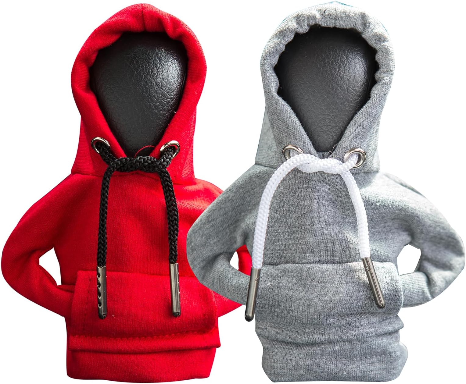 ECDREAM2Pcs Car Shift Knob Hoodie,Gear Shift Hoodie,Funny Sweater Hoodie for Gearshift,Automotive Interior Accessories（Red and Gray）