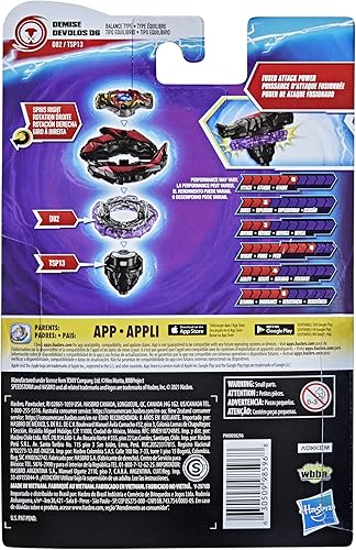 Miniatura 5 de Beyblade Burst Surge Speedstorm Demise Devolos D6 Spinning Top Starter Pack – Balance Type Battling Game Top con lanzador, juguete para niños
