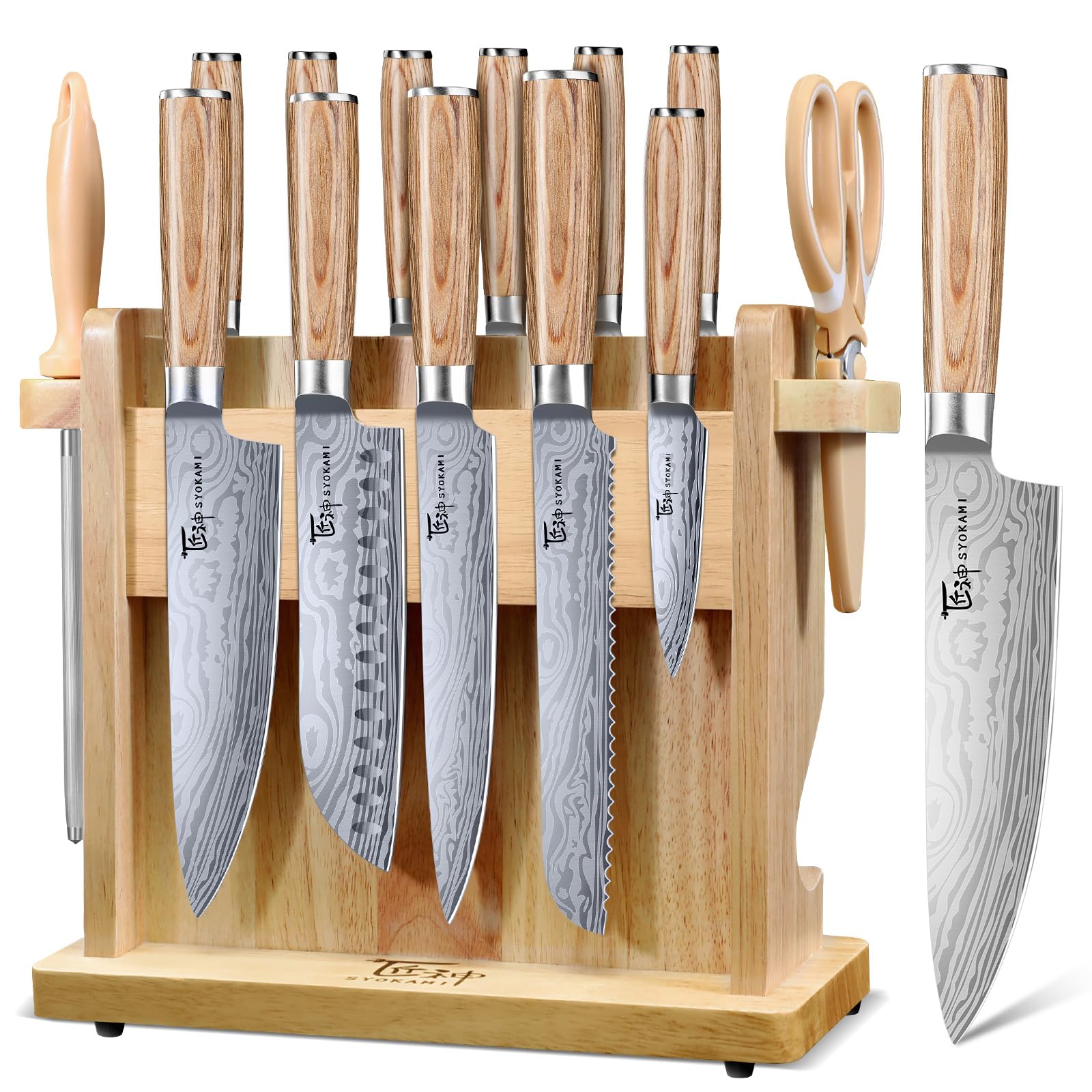 SYOKAMI 2026 Upgrade Knife Set 14 Japanese Style Kitchen