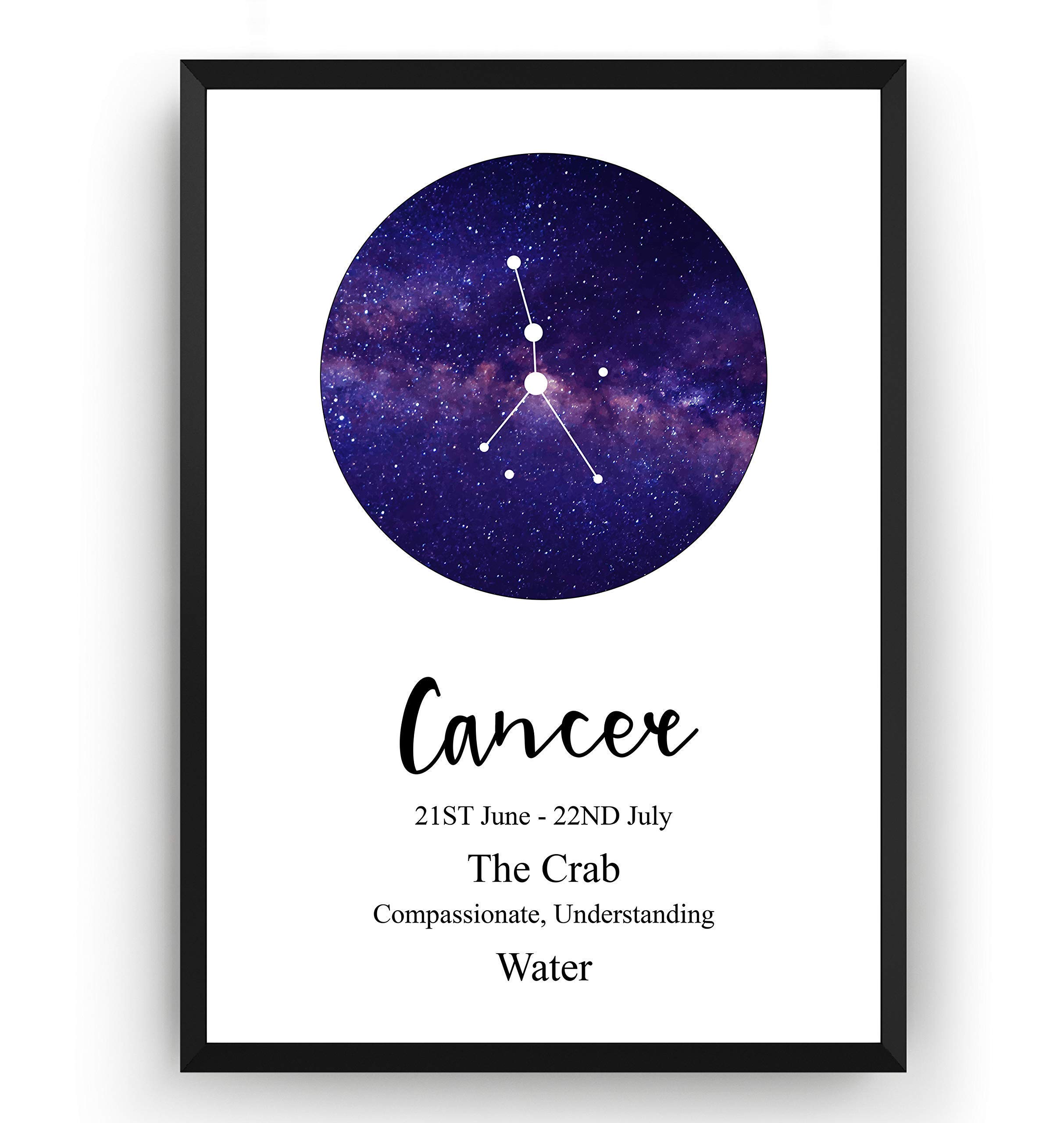 Magic Posters Magic Posters Cancer Print Zodiac Constellation Poster Astrology Gift Star Sign Wall Art Home Kitchen Decor - Frame Not Included