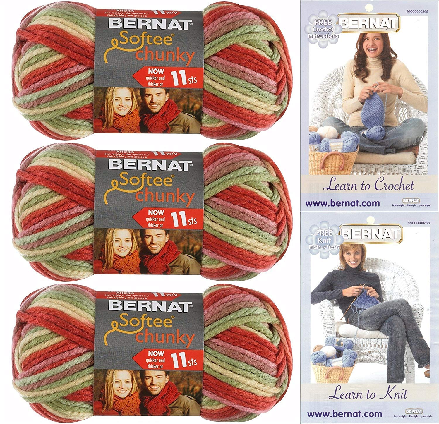 BERNAT SOFTEE CHUNKY OMBRE- PACK OF 3 BALLS - 80G EACH BALL - SUMMERSET