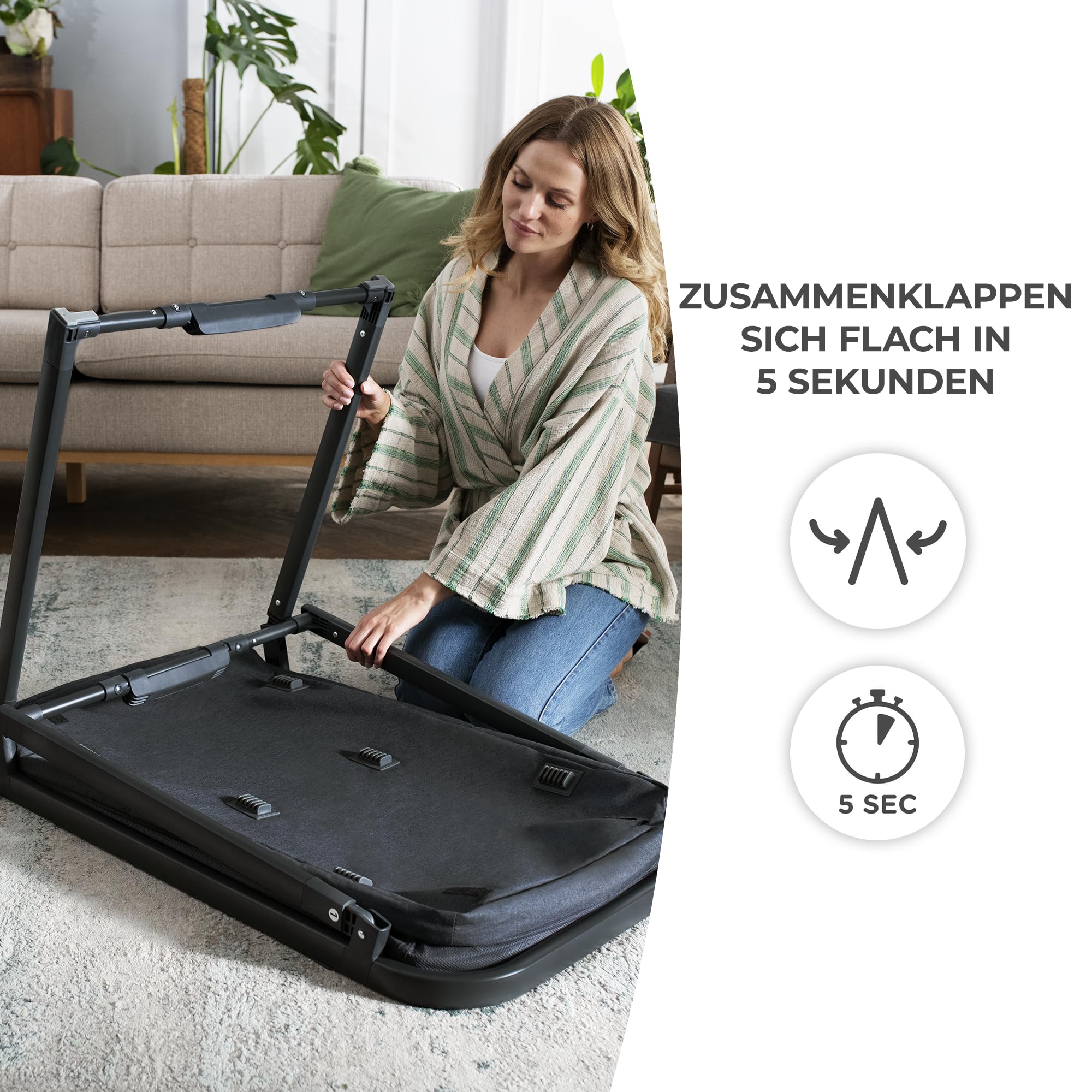 Kinderkraft Kinderreisebett 4 in 1 SOFI, Babybetten, Kinderbett, Baby Zustellbett, Reisebett mit Zubehör, mit Laufgitterfunktion, Modernes Design, Kleine Abmessungen nach Zusammenklappen, Grau