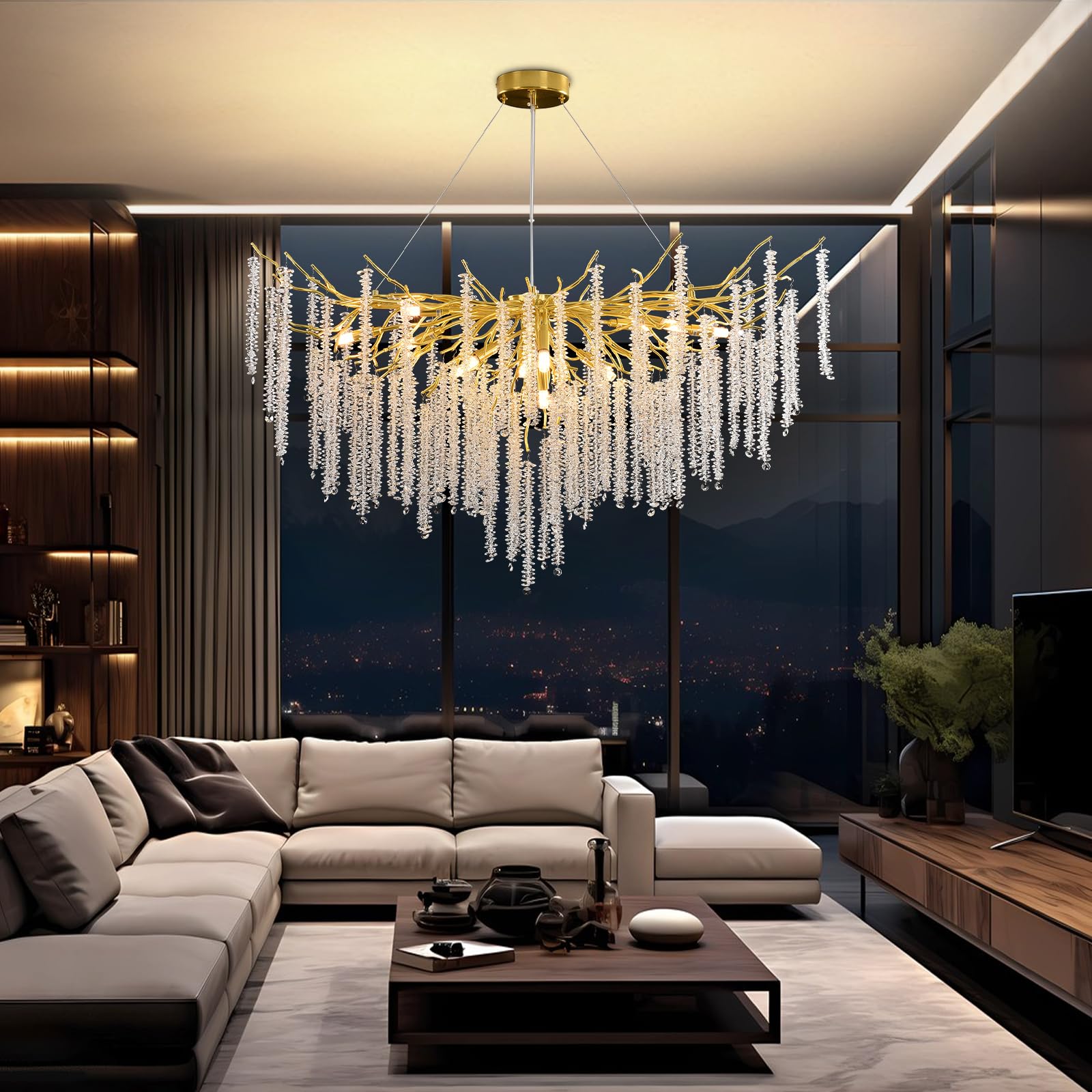 LED dimbare kristallen hanglamp aan kabel LED/40W/230V LED dimbare kristallen hanglamp aan kabel LED/40W/230V