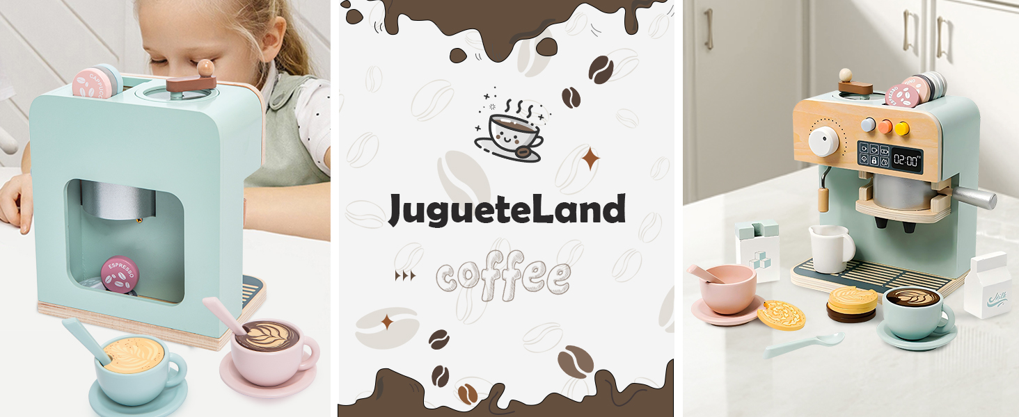 Cafetera De Juguete De Madera Con Sonido – Set De 22 Piezas Para Juego De Roles, Máquina De Café Espresso Infantil, Regalo Para Niños 3+