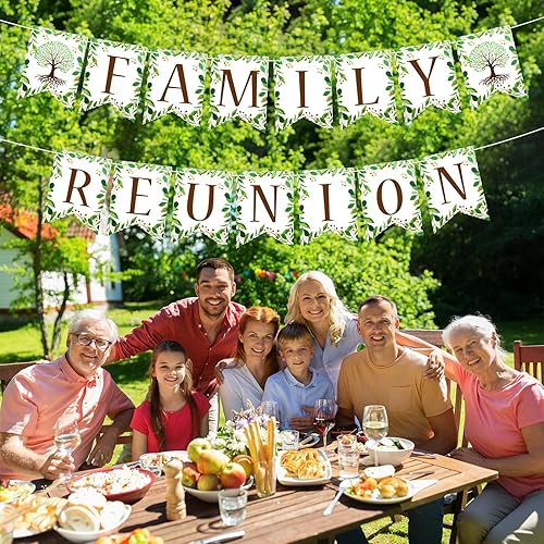 Miniatura 5 de HOWAF Decoraciones de reunión familiar, pancarta de reunión familiar para el hogar, verano, reuniones familiares, suministros de fiesta, banderines