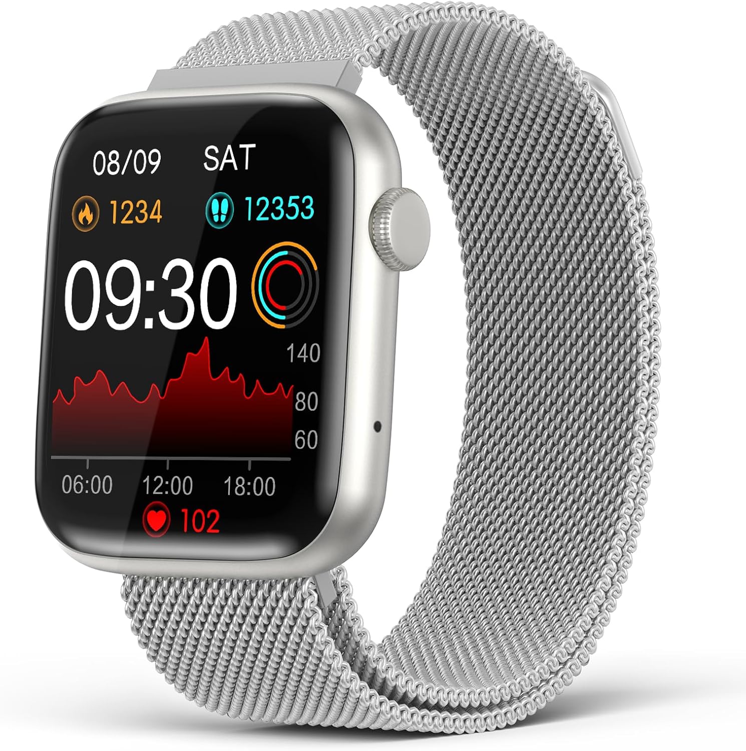 EarlySincere Smart Watches for Men Women, 1.9'' HD Full Touch Screen Fitness Tracker, IP67 Waterproof Smartwatch with Heart Rate, Blood Oxygen Blood Pressure, Sleep Monitor for Android and i