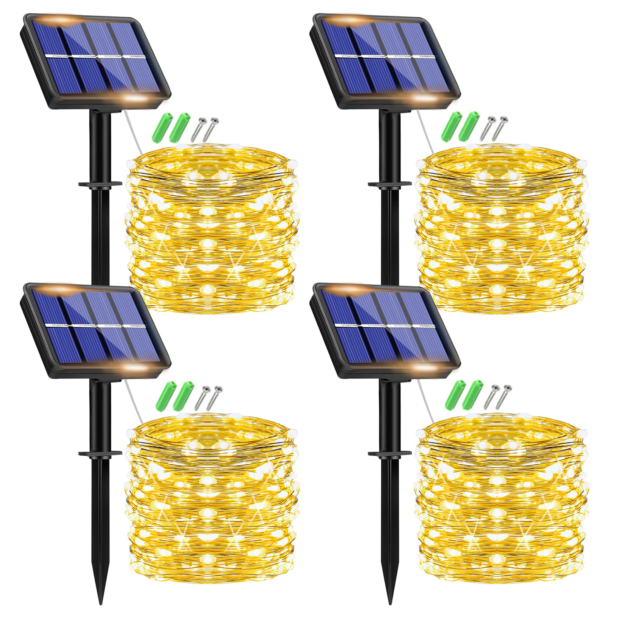 plainshe Solar String Lights Outdoor Garden, 15m 150LED Copper Wire Fairy Lights with 8 Modes