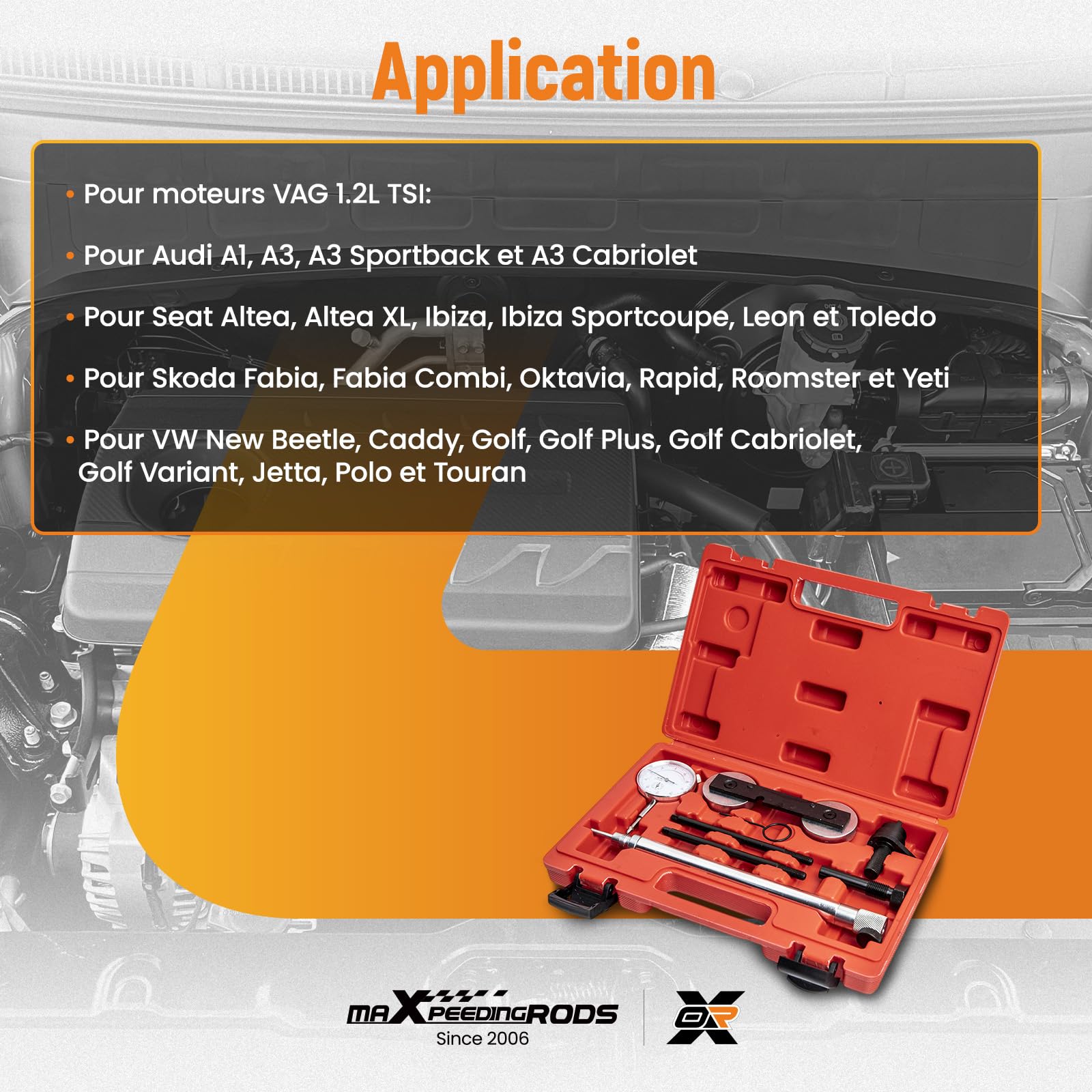 maXpeedingrods 8 pièces Kit D'outils de Réglage Moteur pour VAG VW T10171 | Support de Jauge de vilebrequin pour Audi Skoda SEAT 1.2 1.4 1.6 FSI/TFSI/TSI, Outil de réglage de synchronisation T10170