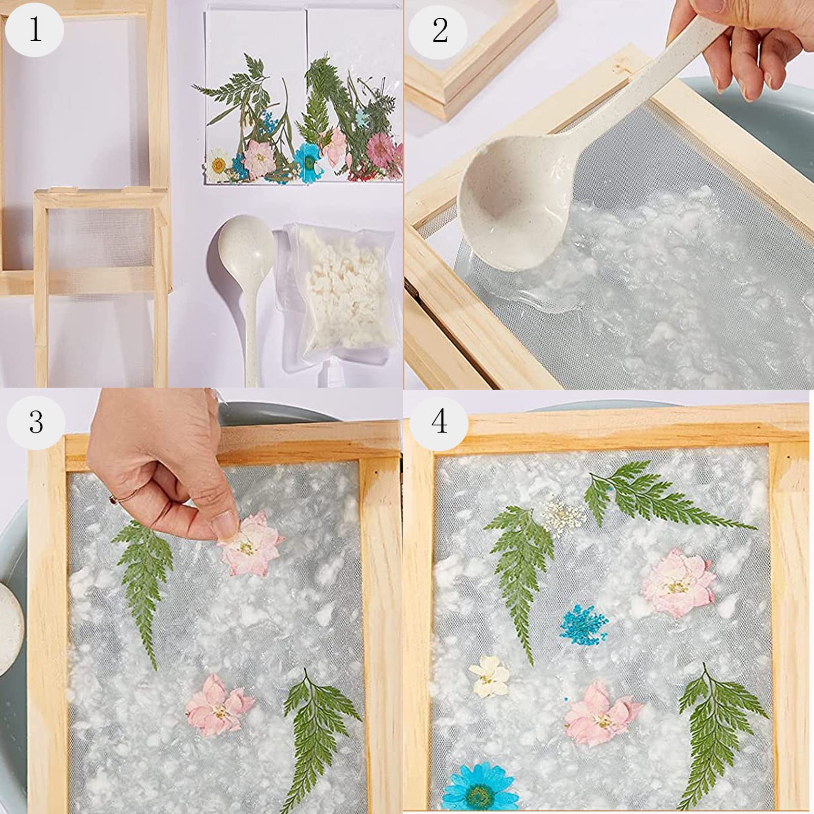 3 Pieza Marco para Fabricación de Papel,Tradicional de Fabricación Papel ,Rectángulo Macizo Papel de Madera Hacer Molde,para hacer papel de bricolaje pintura hecha a mano