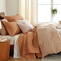 Vista 98 de Bedsure – Juego de colcha ligera con patrón de tejido de canasta, juego de edredón suave para todas las estaciones, incluye 2 fundas de almohada