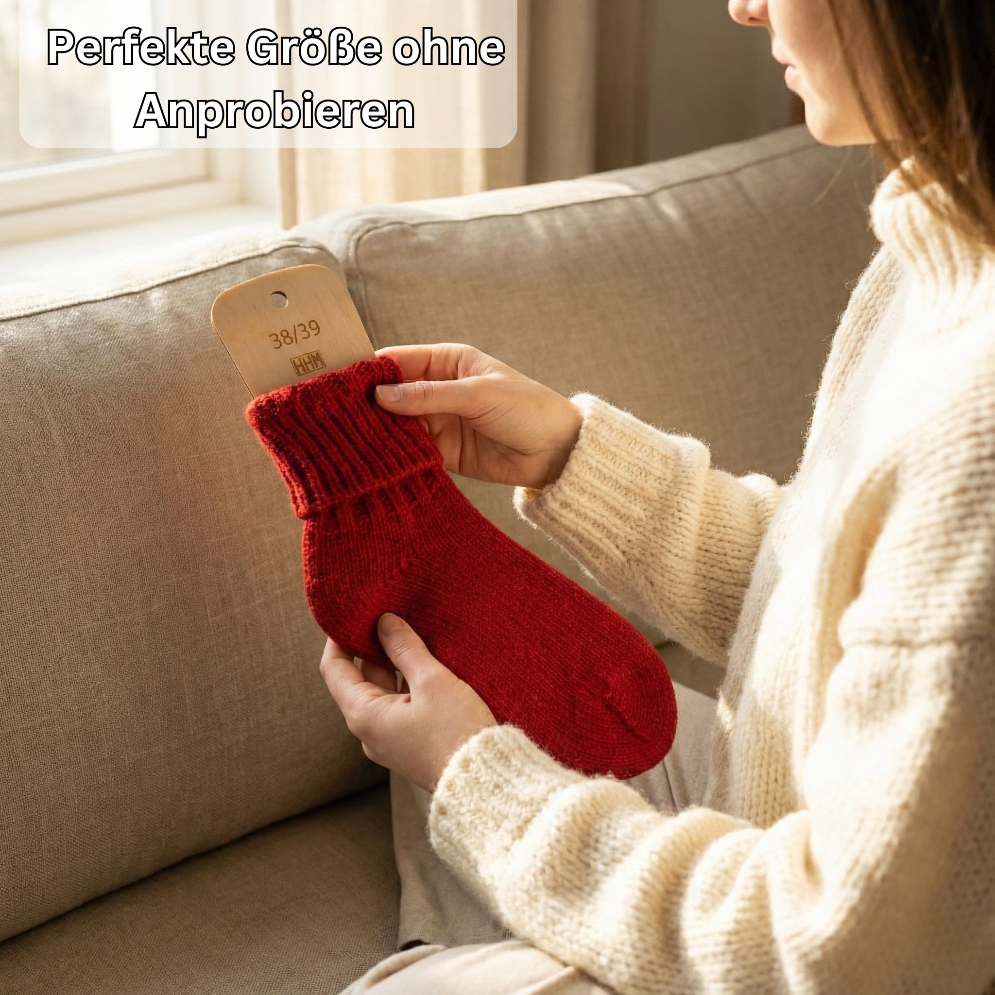 HHM® Sockenbretter mit Größenangabe Sockenlineal zum Stricken. Sockenspanner/Sockenschablone mit Größenangabe. Sockenblocker als Strickhilfe (14-47)