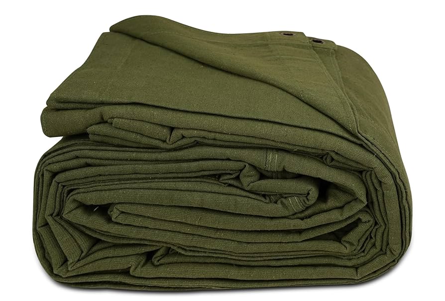 Zuperia Heavy Duty Canvas Tarp (8' x 10' ft - Pack of 1