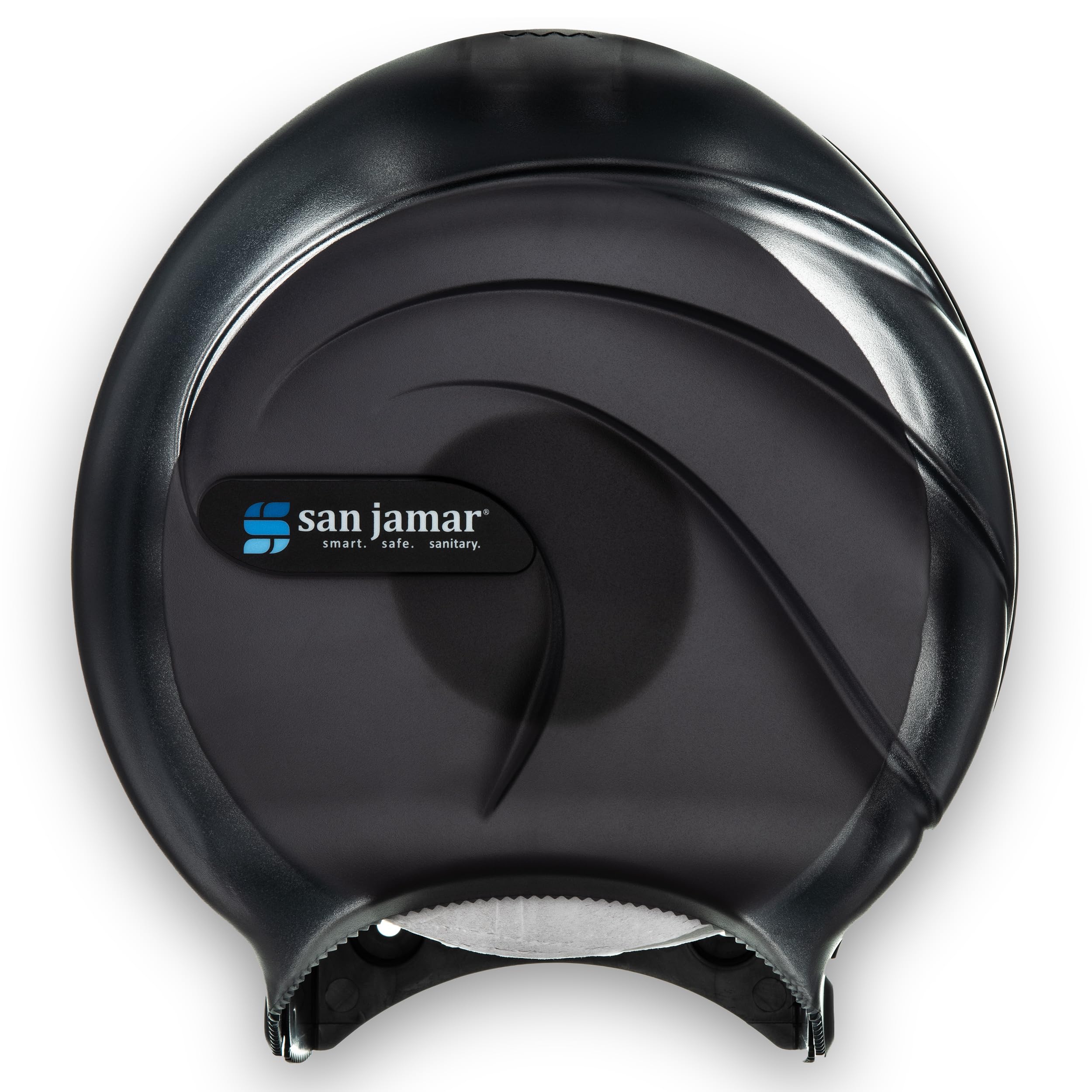 San Jamar Oceans Plastic Single Jumbo Bath Tissue Dispenser, 3.25" Core, Black Pearl, 1 Count (Pack of 1)