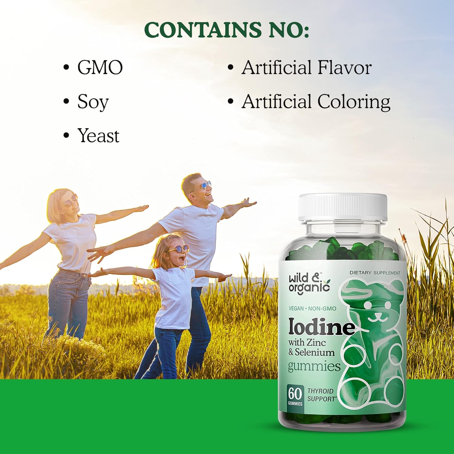 Buy Wild & Organic Iodine Gummies Iodine Supplements for Thyroid with