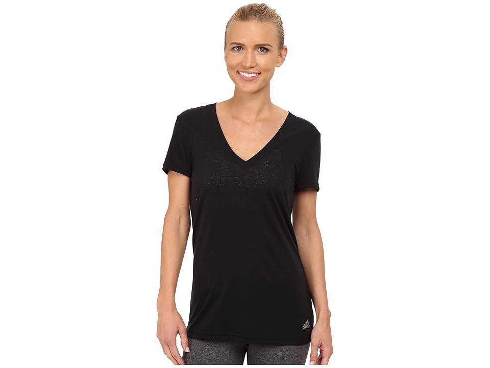

adidas 24 Seven Deep V-Neck Tee (Black) Women's Workout