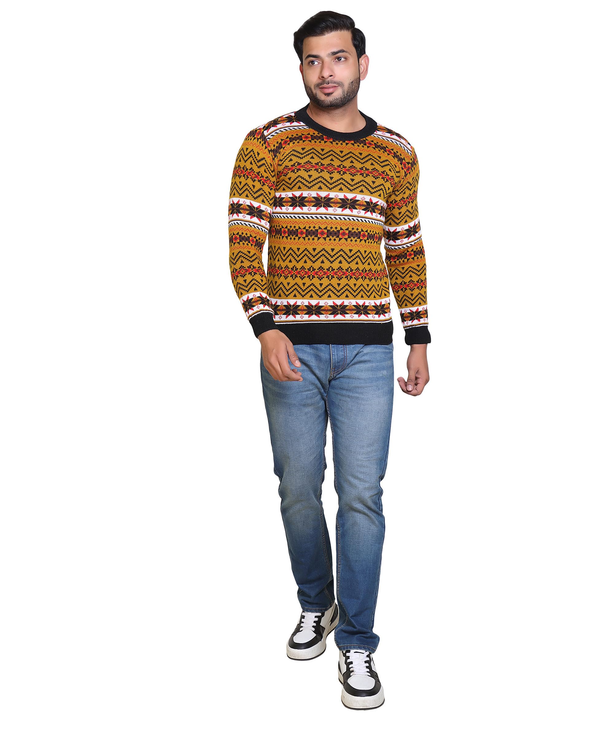 grand line Men's Acrylic Woolen Sweater Regular Fit Sweater Winter Wear Round Neck Full Sleeve Solid Sweater for Men's | Suitable Size is Medium and Large | Multicolor | GL/Men Sweater/47-picture-17