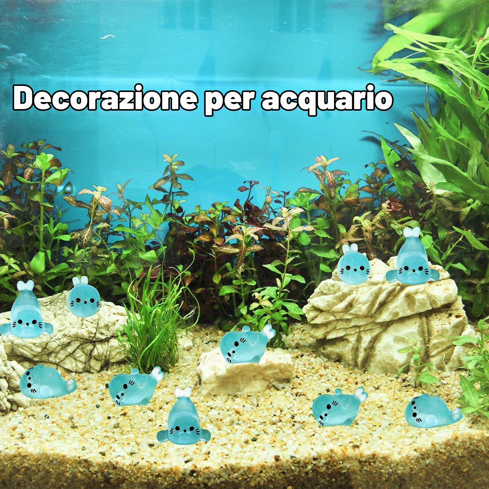 100 Pezzi di Miniature Animali Luminose in Resina, Miniature Statuette di Foche Luminose, Giocattoli di Foche, per Accessori da Giardino Fatato, Micro Paesaggi, Acquari, Case Delle Bambole