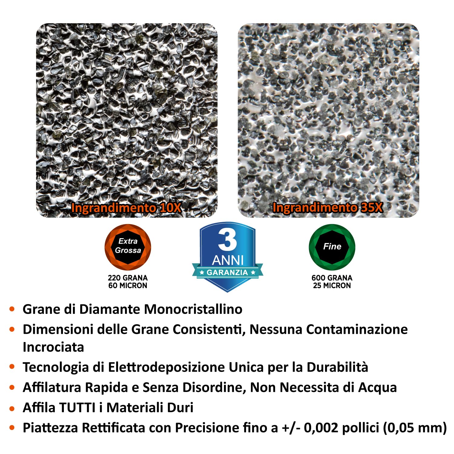 SHARPAL 163N - Pietra per affilare diamantata a doppio lato, 203 x 76 mm, grana extra spessa 220/fine 600, custodia con base antiscivolo, guida angolare, affilacoltelli