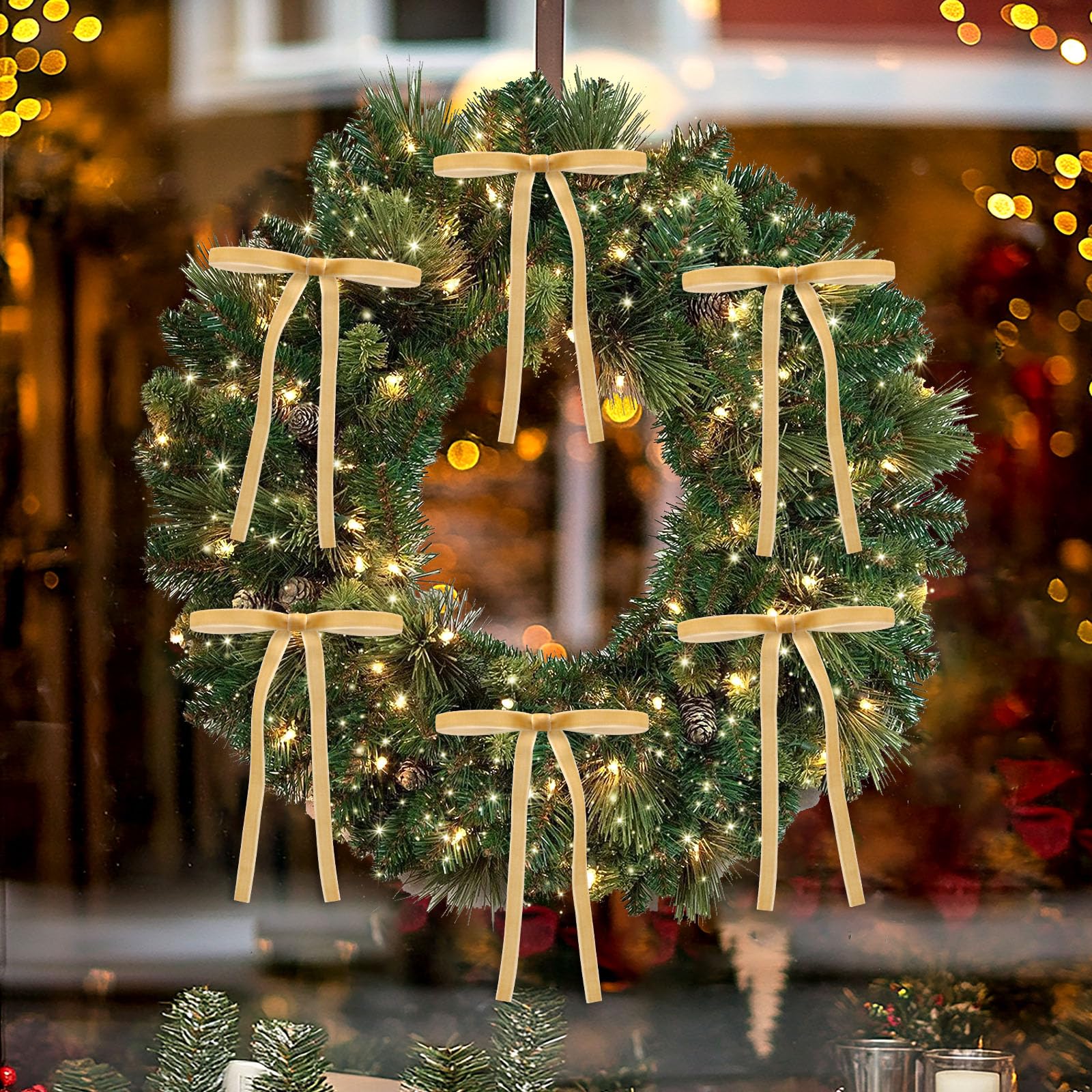 Shining She 30 Pièces Nœuds Rouge Noël En Velours, Nœud Sapin