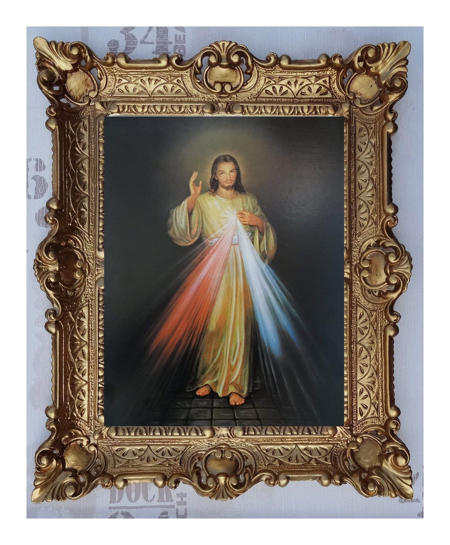 Cadre Marie et Jésus Christ 56x46 cm pour coin prière et salon