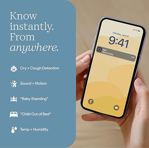 Miniatura 3 de Nanit Monitor de bebé Pro Smart - Cámara de video Wi-Fi de 1080p, audio de 2 vías, mira a tu bebé desde cualquier lugar, notificaciones de