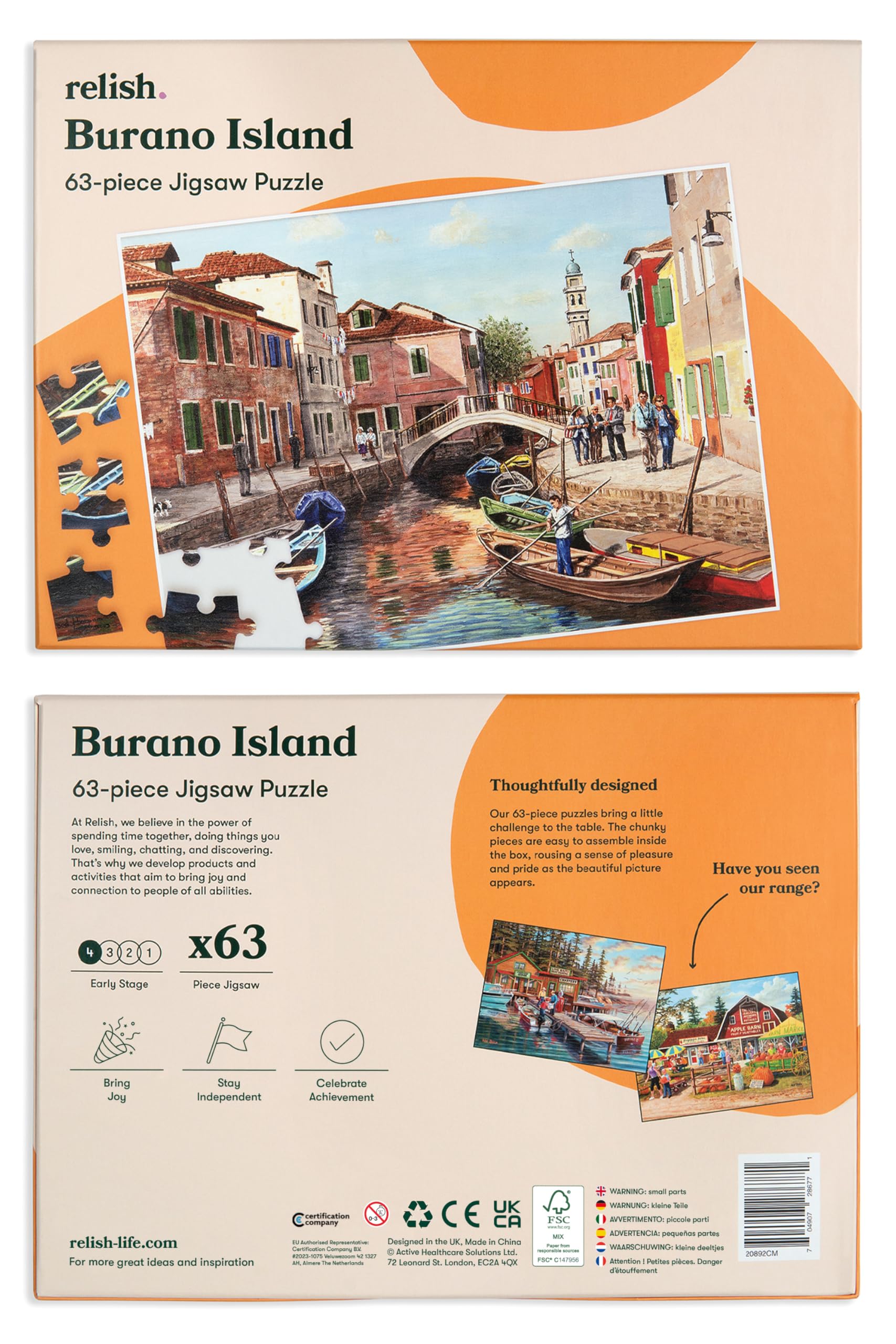 Relish ‘Bruno Island’ Puzle de 63 Piezas diseñado para Personas ancianas con Demencia/Alzheimer’s