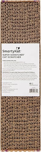 SmartyKat Super Scratcher - Rascador corrugado para gatos, tecnología de infusión de hierba gatera, color marrón, ancho único