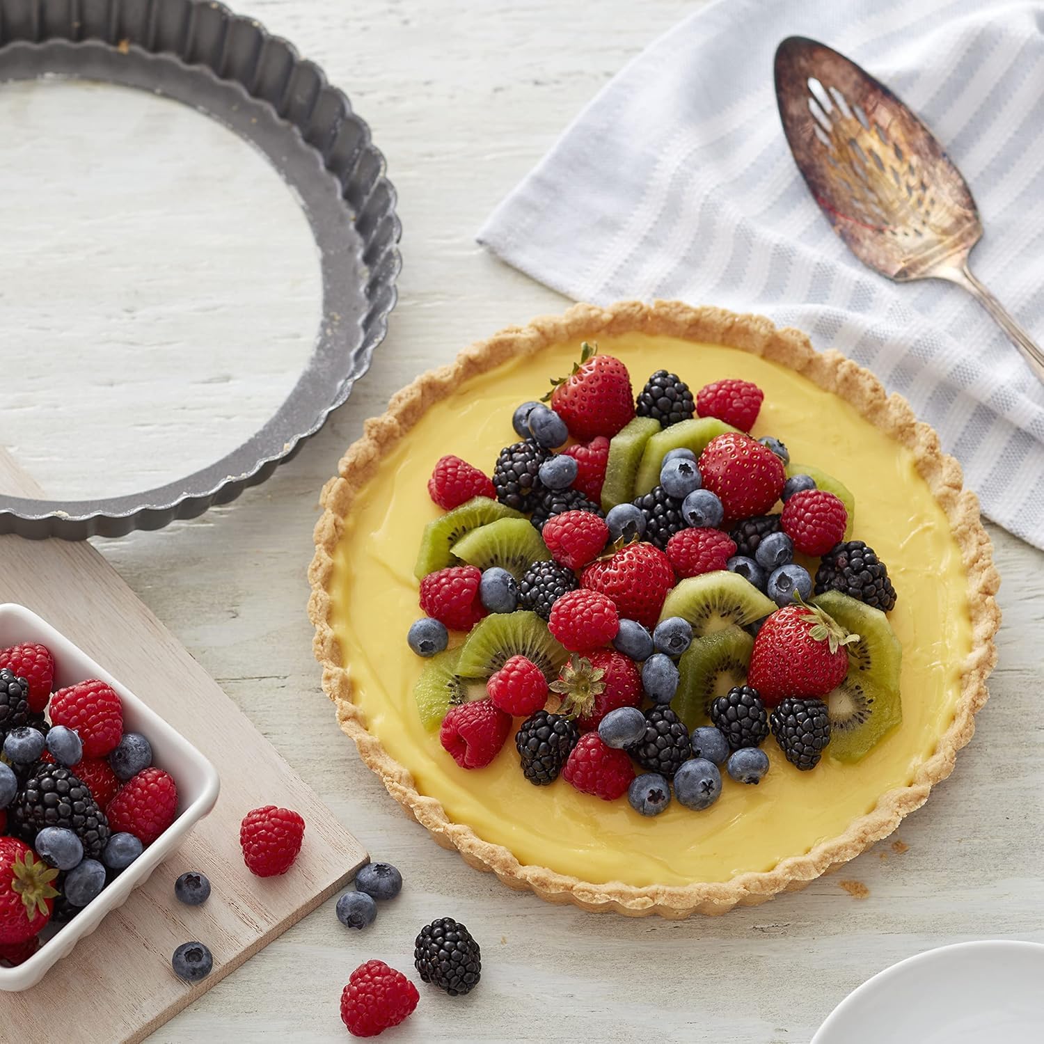 chongning Quiche Pan, 8“/22cm Flan Tins with Loose Base, Removable Loose Bottom, Mini Tart Tins for Baking,Pie Dish - Image 4
