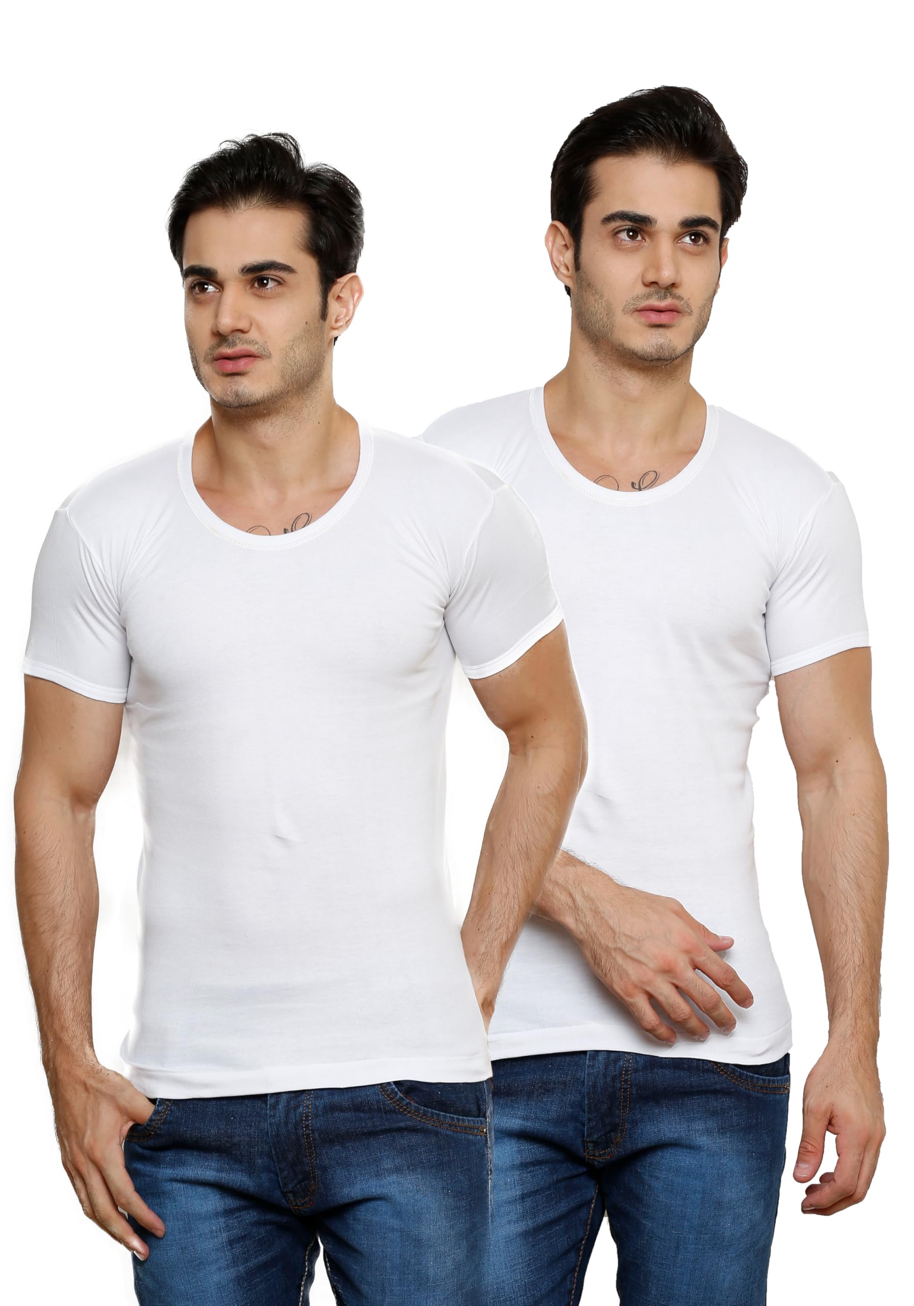 prince Super Deluxe Round Neck with Sleeve Cotton Men's Vest- White, Feather Soft 100% Combed Cotton, Snug Fit, Quality Stitching - Moisture Absorbing & Breathable-picture-28
