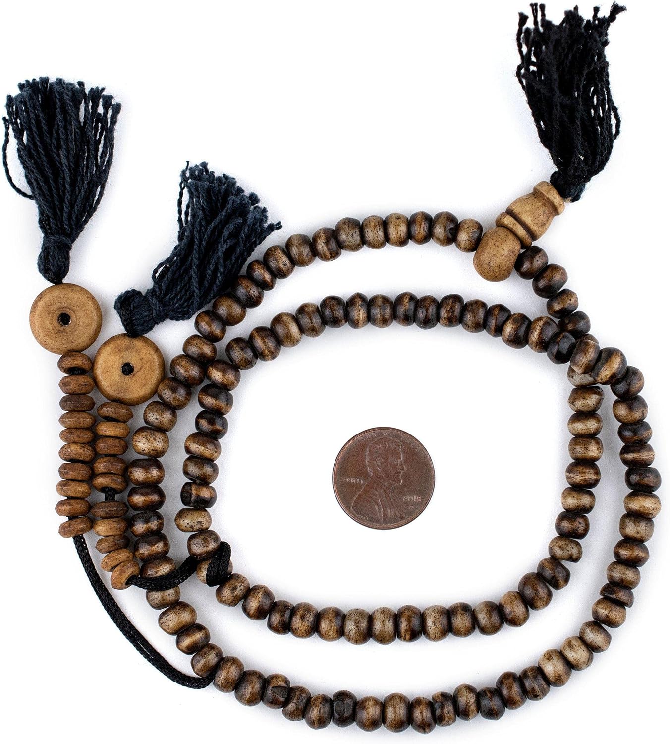 The Bead Chest Brown Rustic Bone Mala Beads (6mm)