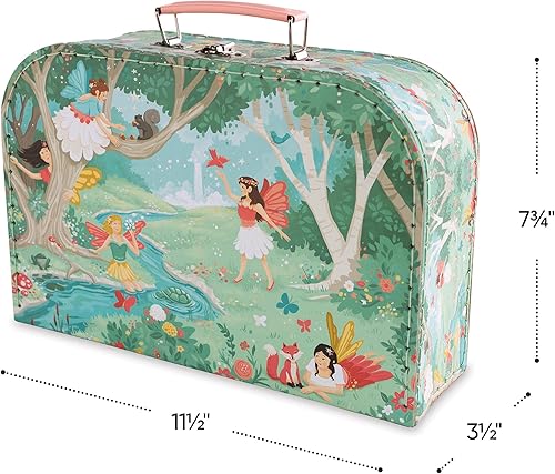 Miniatura 4 de HearthSong Juego de té de lata con temática de hadas de 15 piezas con tetera tapada, incluye tetera, 4 platos, 4 tazas, 4 platillos, bandeja para