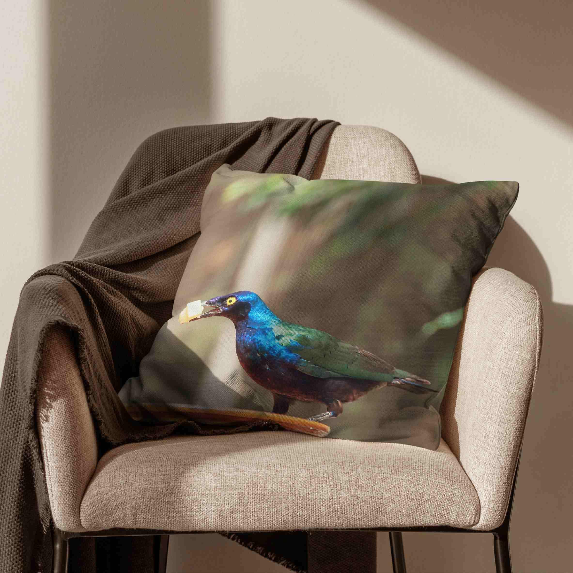 Lniana poszewka na poduszkę xl z zamkiem błyskawicznym 50 x 50 cm, ptaki naturalny krajobraz długie poszewki na poduszki na kanapę teksturowane salon sofa dekoracja 4 szt