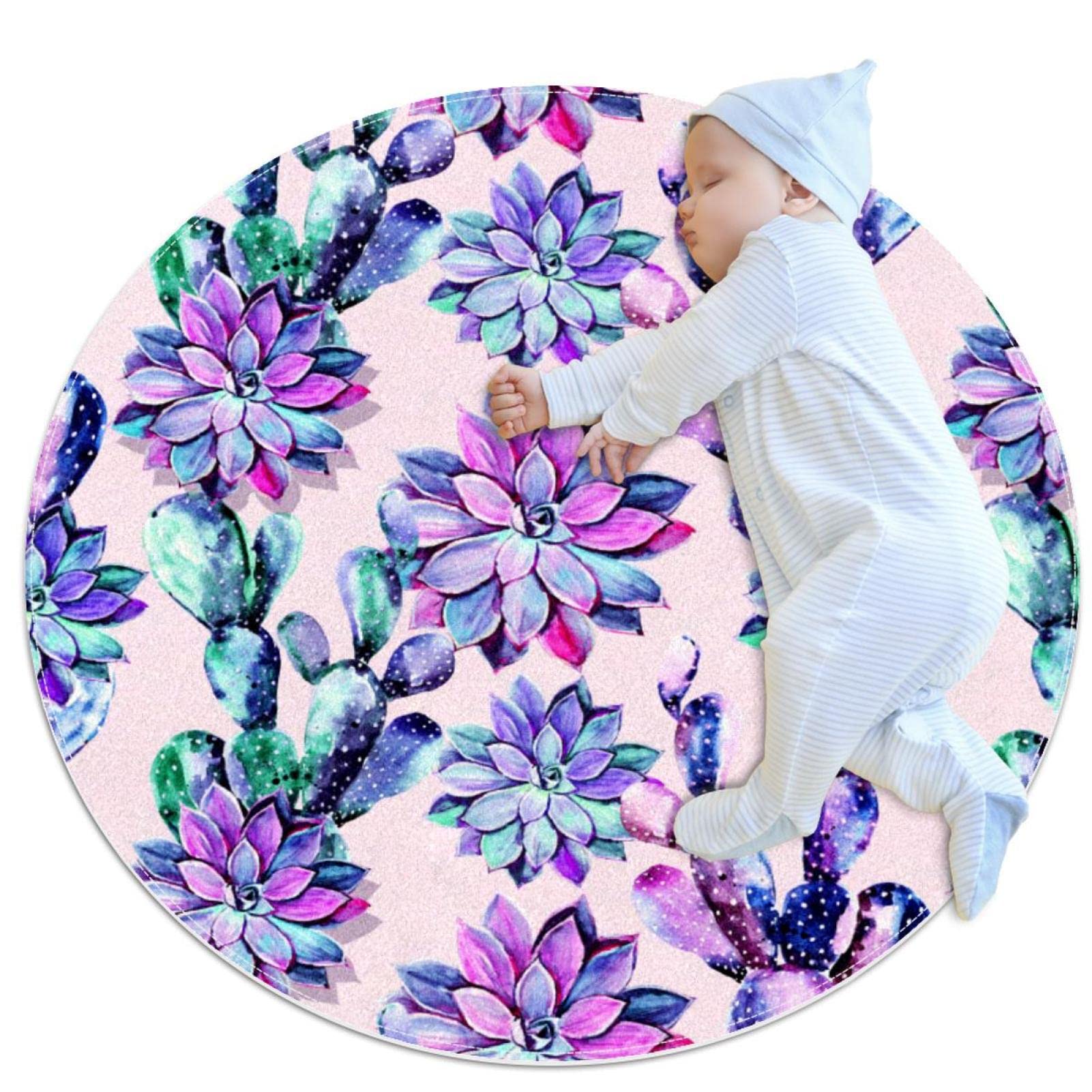 Tapis rond pour enfants JDEZ idéal pour le coin lecture de la chambre