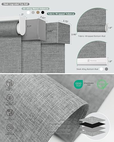 Miniatura 49 de Yoolax Persianas motorizadas con control remoto, persianas inteligentes opacas de tela motorizada funcionan con Alexa, persianas automáticas