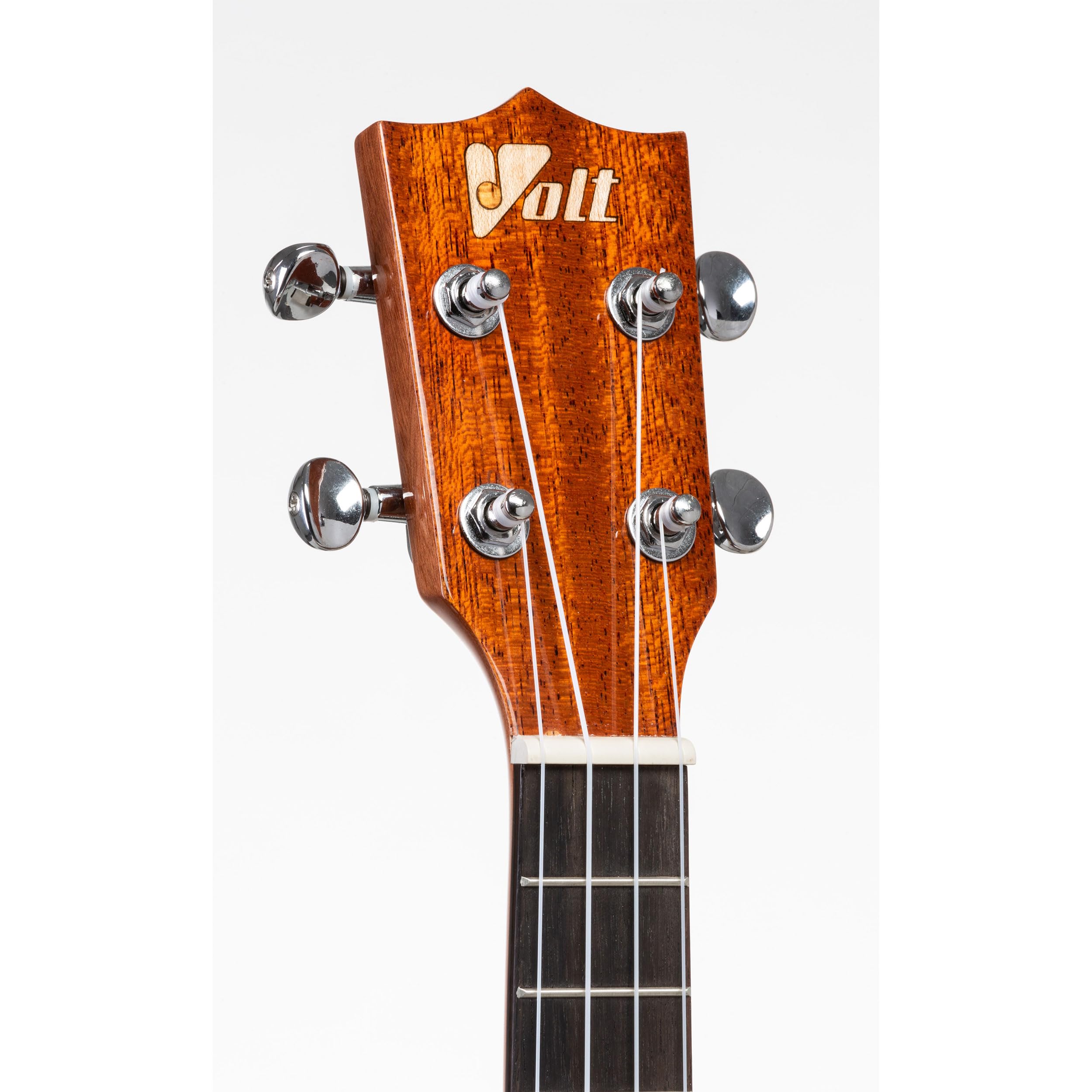 VOLT - Ukelele Riva, tamaño tenor, tapa maciza de caoba, diapasón: palisandro, acabado brillante, adornos de nácar, longitud: aprox. 660 mm, con botones de correa, incluye funda forrada