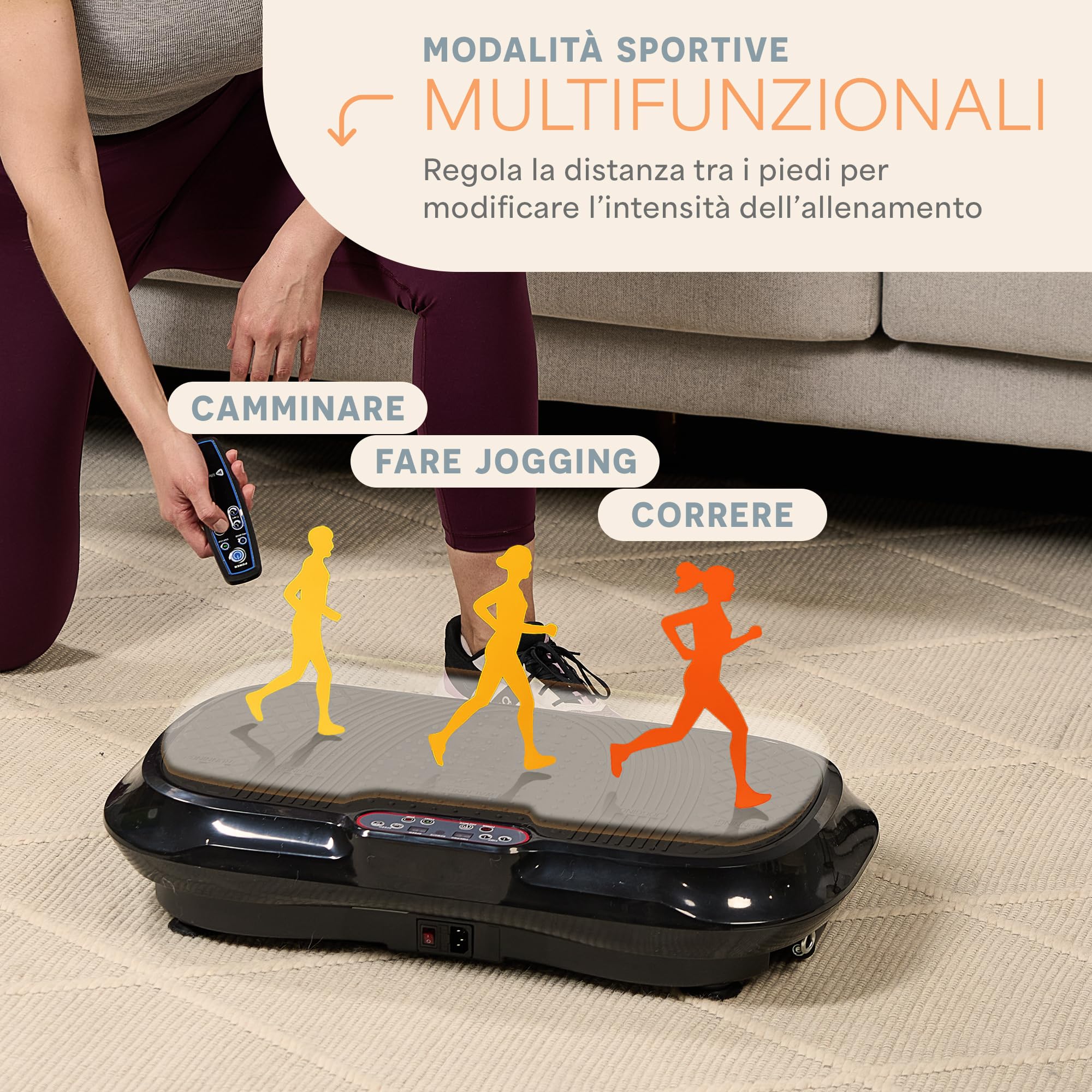 LifePro Waver Pedana Vibrante Dimagrante Per Drenaggio Linfatico E Attivazione Muscolare, Pedana Vibrante Per Allenamento Completo Con 2 Loop Band, 4 Bande Elastiche E Telecomando