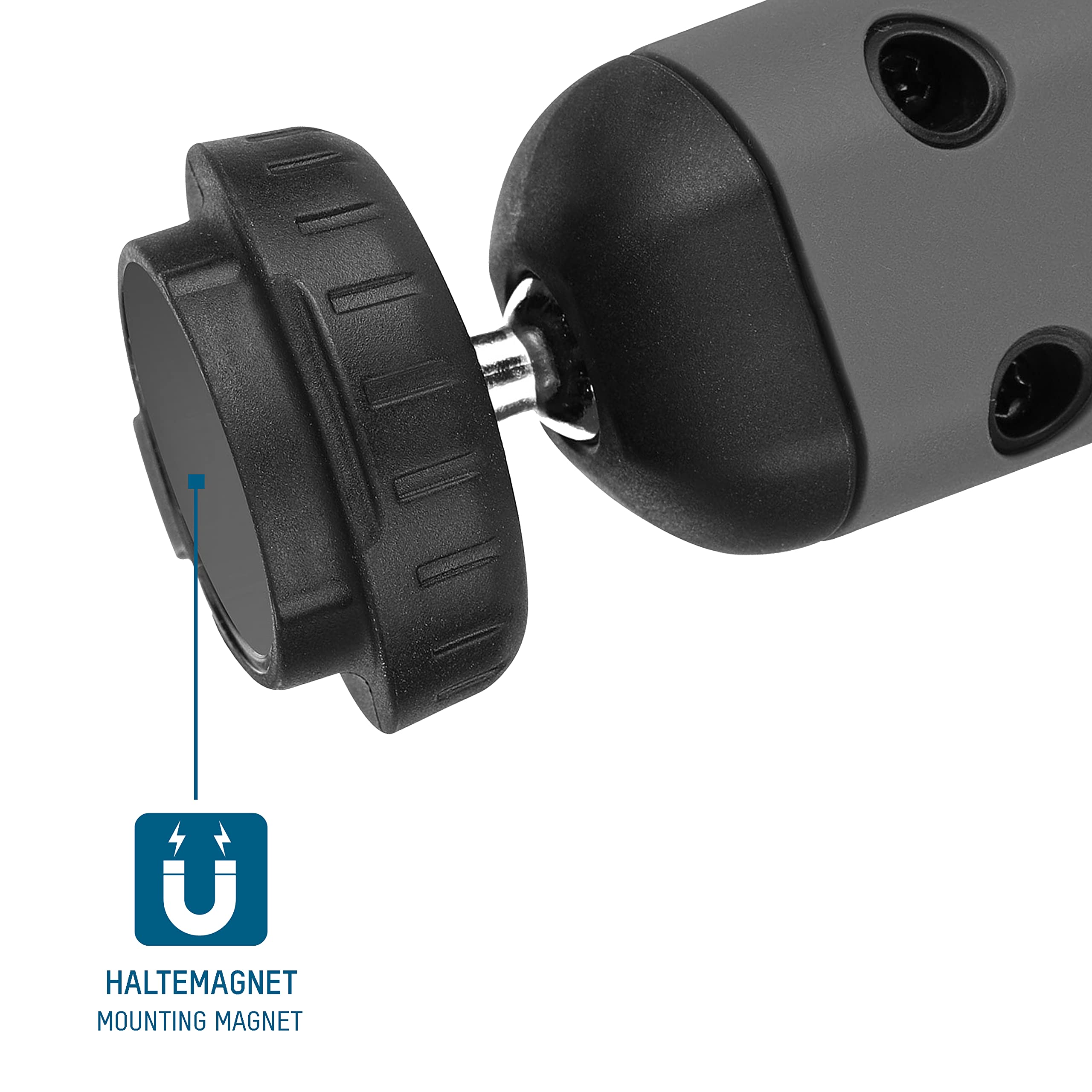 Ansmann Lampada da lavoro professionale IL700R, 7 W, COB LED 2 in 1, ricaricabile con magnete e gancio, maneggevole e robusta per officina, cantiere, artigianato, auto, ispezione, colore nero