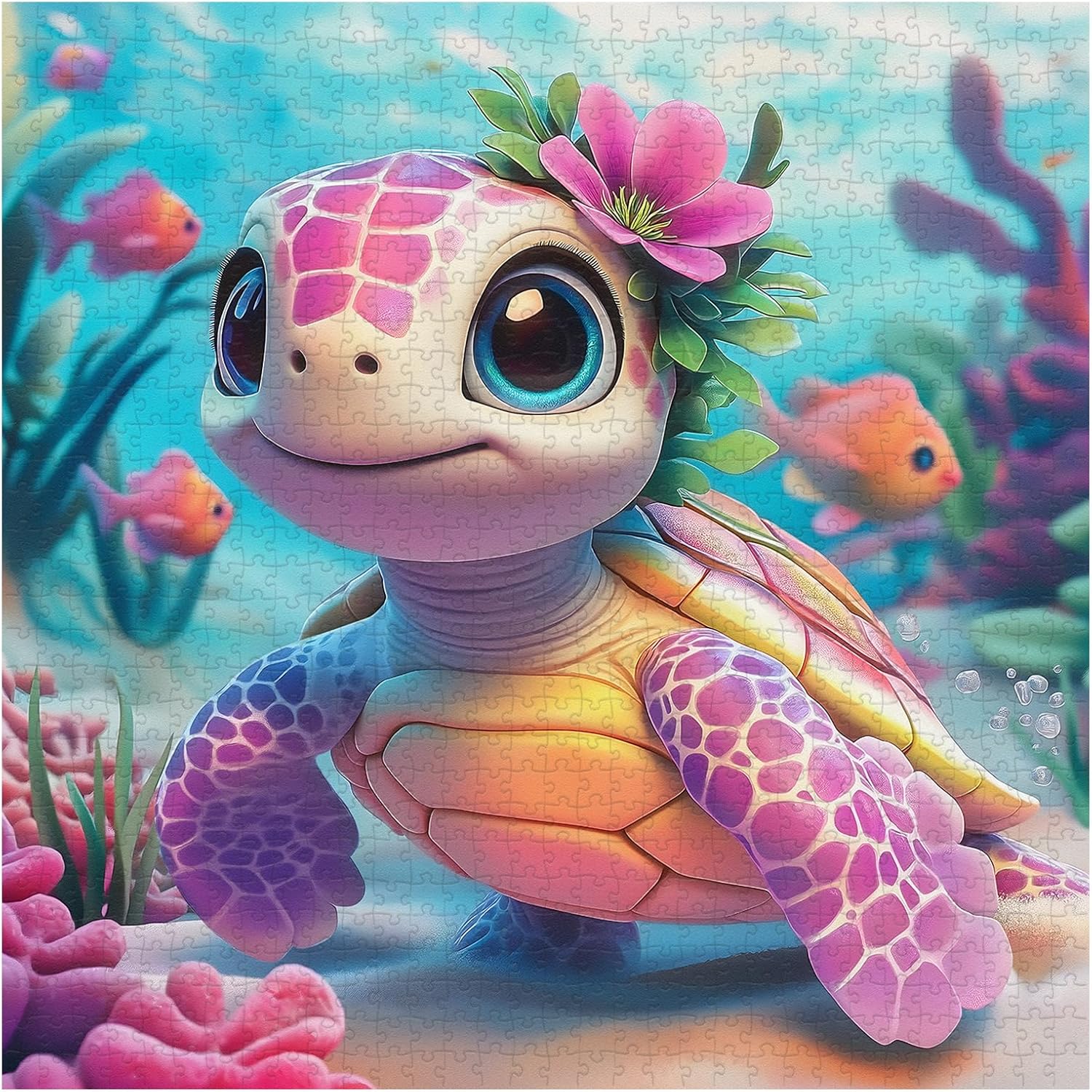 Sea Turtle Jigsaw Puzzles 1000 Pieces for Adults, Larkipuzz Ocean Animals Puzzles Fish, Impossible Difficult Coral Puzzle for Home Decor