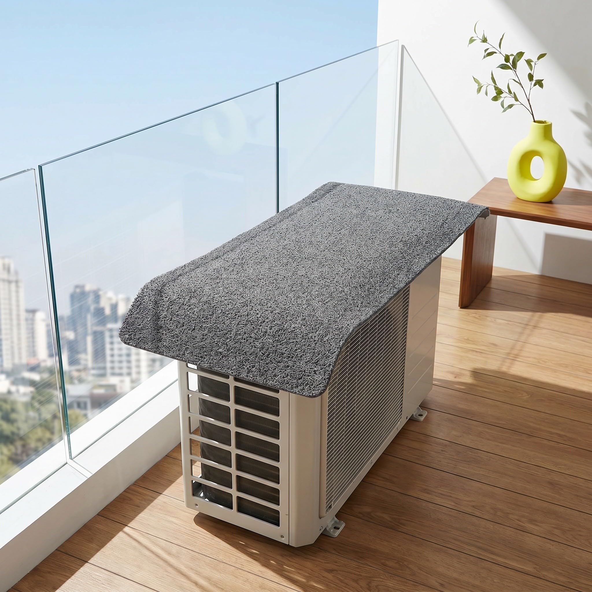 Kisangel Protector Aire Acondicionado Exterior Diseño Space-efficient y Goma Suave Adecuado para Celebracion Verano en Balcones y Espacios Estrechos